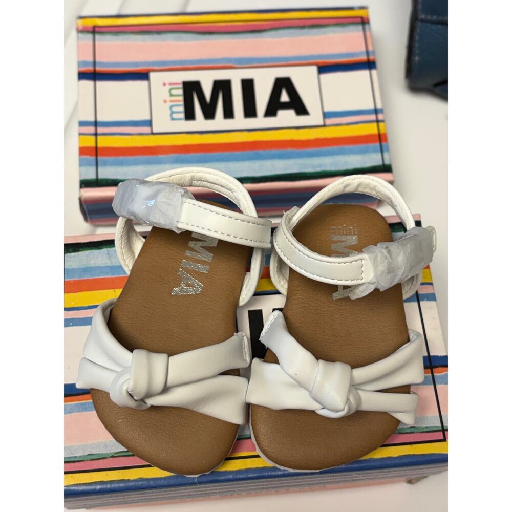 Mini MIA Toddler White Bow Sandals Size 1M Baby Girl